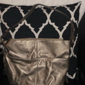 Metallic leather purse